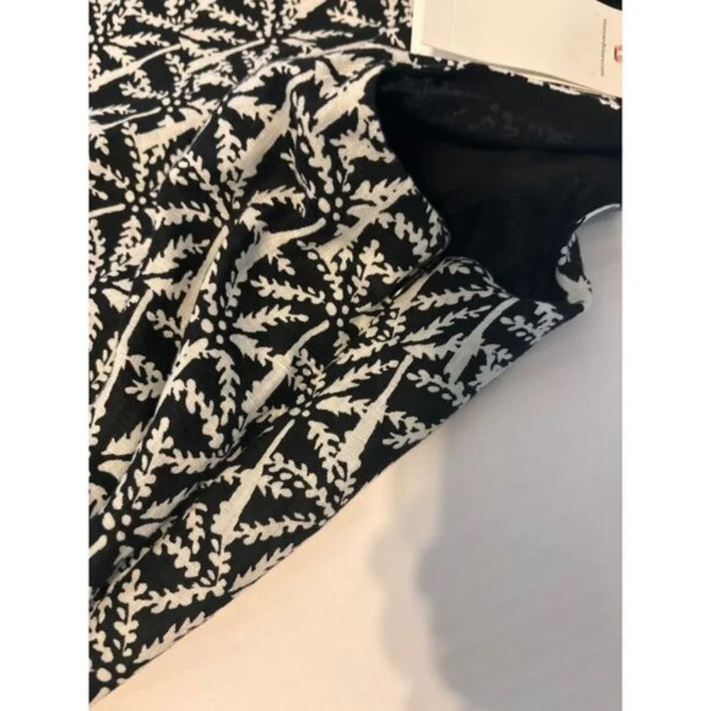 Vineyard Vines Women's Sleeveless Black & White‎ Print A-Line Dress Tiered Hem